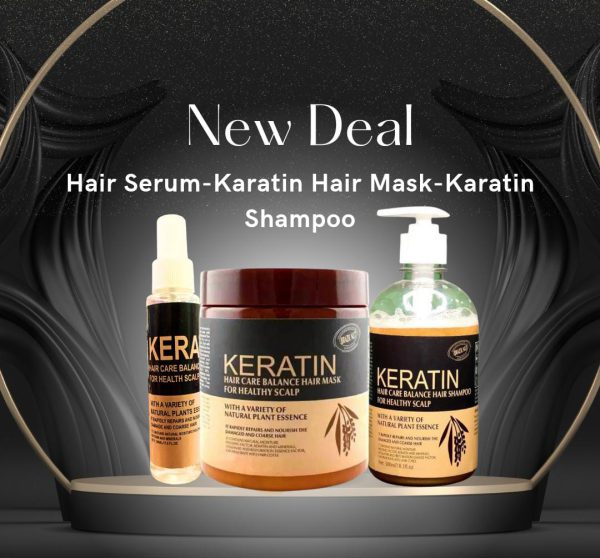 3 In 1 Hair Keratin Mask, Shampoo & Serum Deal