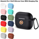 Airpods Pro 2 Soft Silicone Case With Hanging Clip (random Color)