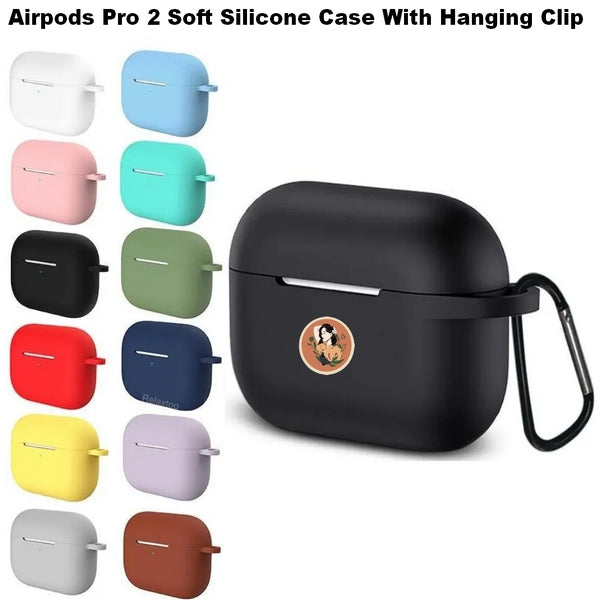 Airpods Pro 2 Soft Silicone Case With Hanging Clip (random Color)