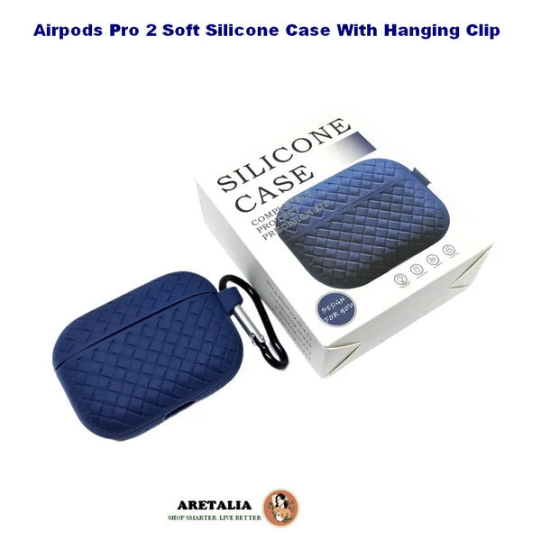 Airpods Pro 2 Soft Silicone Case With Hanging Clip (random Color)