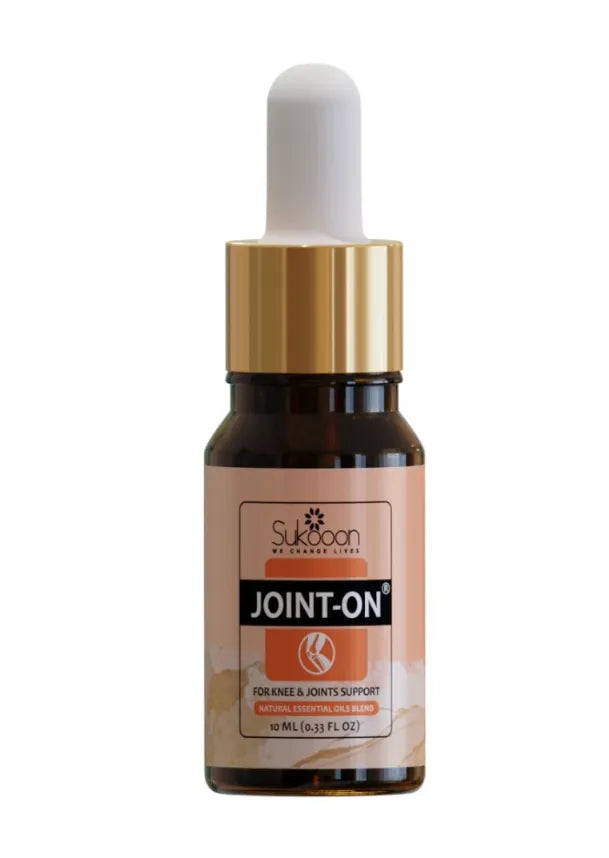 Joint-on essential oil blend  for reducing joints and knee pain, stiffness and swelling.