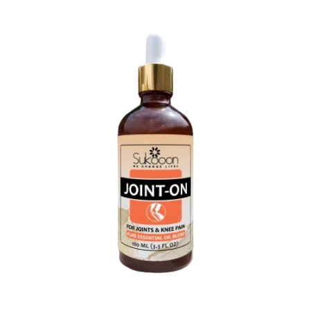 Joint-on essential oil blend  for reducing joints and knee pain, stiffness and swelling.